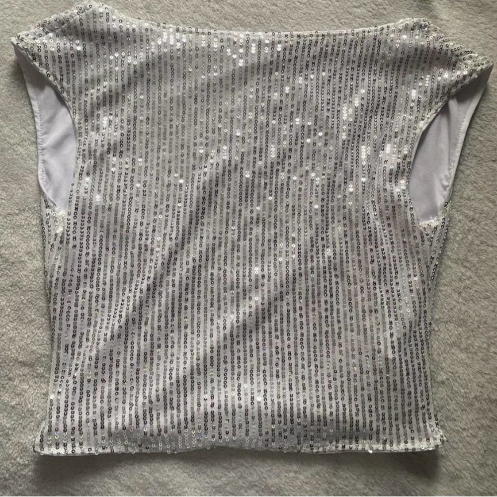 Sequin Silver Top